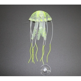 Декор "Медуза" из силикона для аквариума, плавающая. Цвет желтый