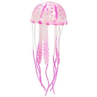 Декор "Медуза" из силикона для аквариума, плавающая. Цвет фиолетовый. 